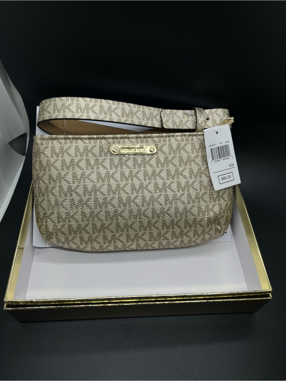 Michael Kors Gold Monogram Signature Clutch